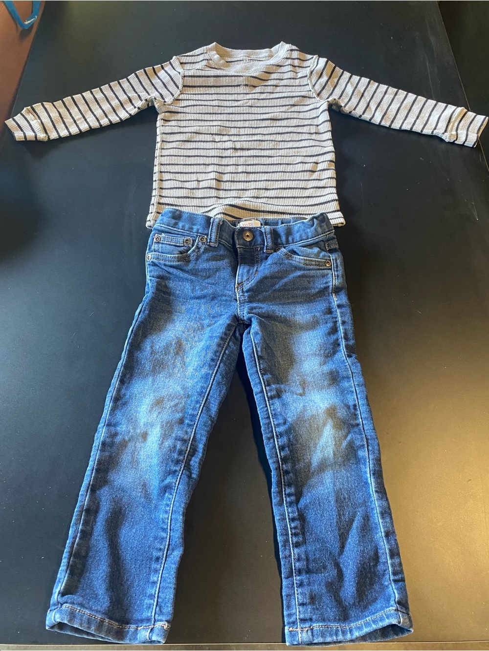 2 Outfits - Incl. Kids Blue Denim Jeans - Classic Straight Fit